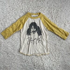 Cream and Yellow Long Sleeve Tee with Artistic Graphic